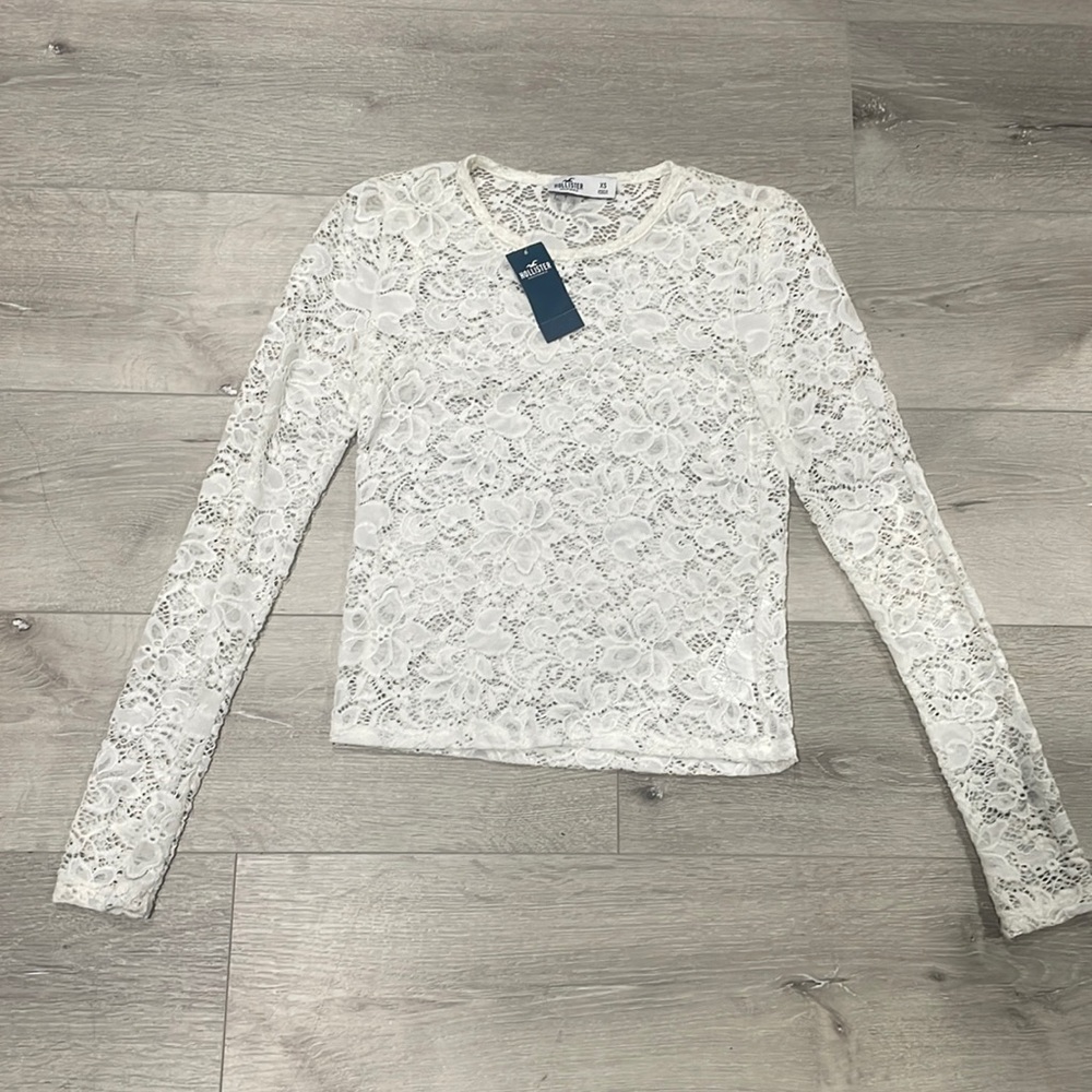 Off white laces Hollister shirt size XS